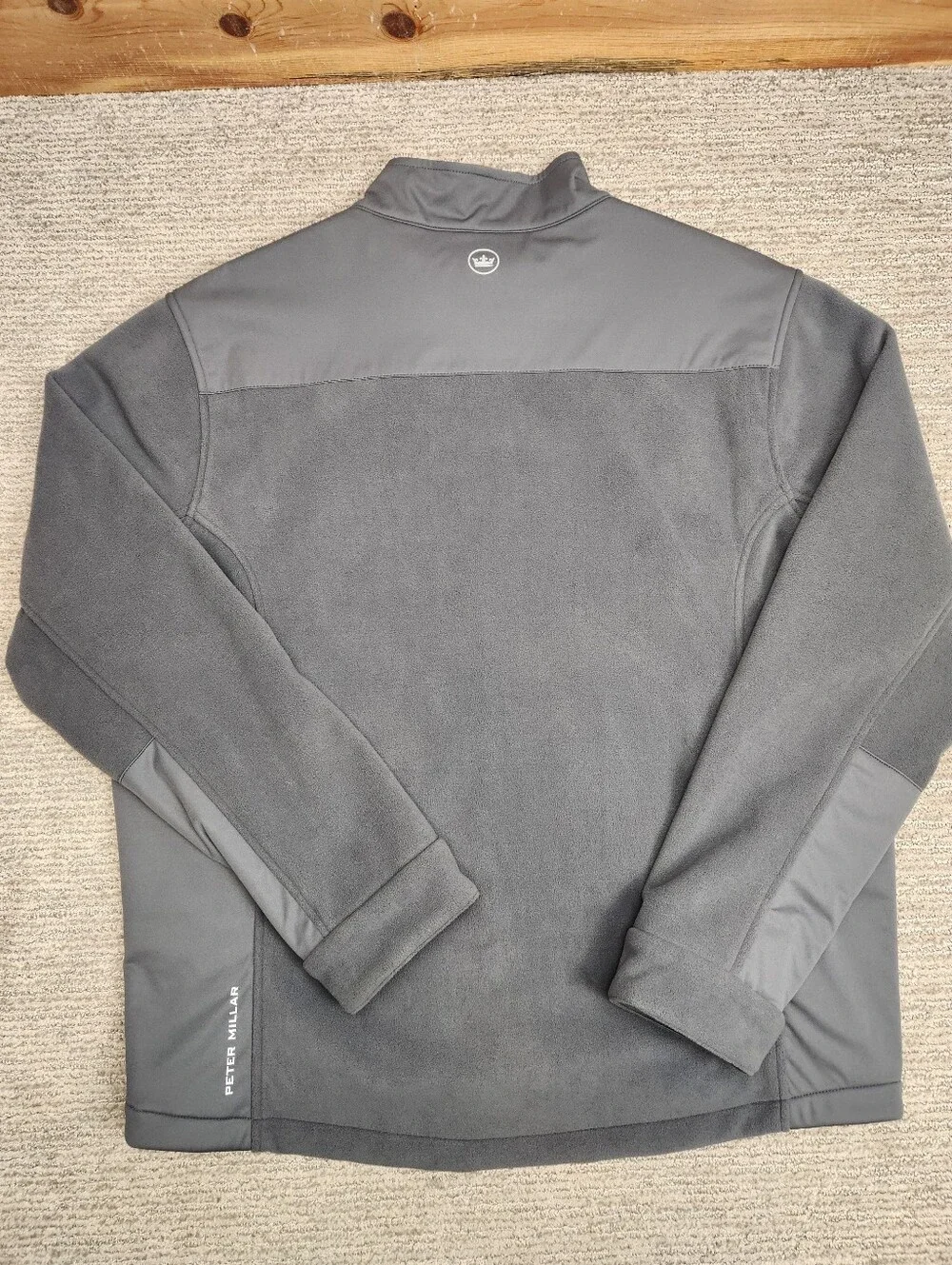 Peter Millar Thermal Block Micro Fleece Mens XL Gray Soft Shell Full Zip Coat